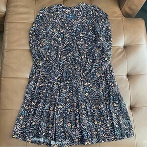 Maeve for Anthropologie Women’s Tiered Black Print Dress XS